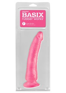 BASIX - REALISTYCZNE DILDO SLIM 7 RÓŻOWE