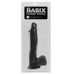 BASIX - REALISTYCZNE DILDO Z JĄDRAMI CZARNE 31 CM