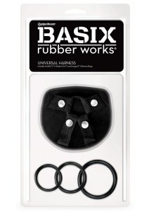 BASIX - UNIWERSALANA UPRZĄŻ STRAP-ON Z 3 PIERŚCIENIAMI