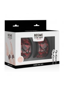 BEGME - CZERWONE KAJDANKI NA NOGI Z WEGAŃSKIEJ SKÓRY