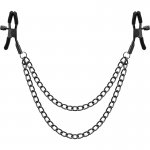 BEGME - CZARNY ŁAŃCUSZEK Z ZACISKAMI NA SUTKI