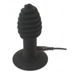 BLACK VELVETS - KOREK ANALNY TWIST BUTT Z ROWKAMI I WIBRACJAMI 10 CM