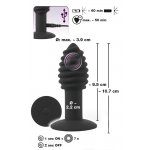 BLACK VELVETS - KOREK ANALNY TWIST BUTT Z ROWKAMI I WIBRACJAMI 10 CM
