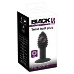 BLACK VELVETS - KOREK ANALNY TWIST BUTT Z ROWKAMI I WIBRACJAMI 10 CM