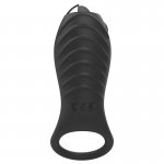 BRILLY GLAM - PIERŚCIEŃ NA PENISA ALAN ZE STYMULATOREM ŁECHTACZKI CZARNY