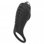 BRILLY GLAM - PIERŚCIEŃ NA PENISA ALAN ZE STYMULATOREM ŁECHTACZKI CZARNY