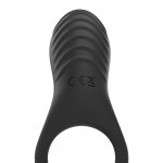 BRILLY GLAM - PIERŚCIEŃ NA PENISA ALAN ZE STYMULATOREM ŁECHTACZKI CZARNY