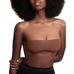 BYE BRA - TAŚMA DO CIAŁA UNOSZĄCA BIUST + 3 PARY NAKŁADEK CIEMNY BRĄZ