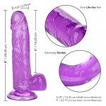 CALEXOTICS - ELASTYCZNE DILDO SIZE QUEEN 15,3 CM FIOLETOWE