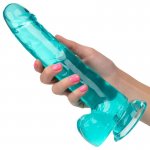 CALEXOTICS - ELASTYCZNE DILDO SIZE QUEEN 20,3 CM NIEBIESKIE