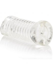 CALEXOTICS - PRZEZROCZYSTY PRĄŻKOWANY MASTURBATOR CIPKA