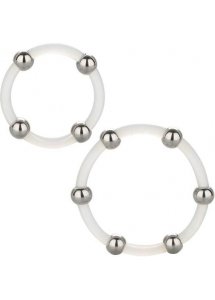 CALEXOTICS - PIERŚCIEŃ EREKCYJNY ZE STALOWYMI KORALIKAMI L i XL