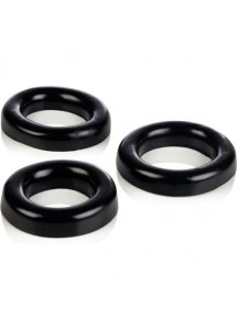 CALEXOTICS - ZESTAW 3 PIERŚCIENI EREKCYJNYCH CZARNY