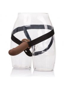 CALEXOTICS - UPRZĄŻ Z DILDO/NAKŁADKĄ NA PENISA BRĄZOWE