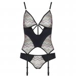 CASMIR - SEKSOWNY GORSET Z PASKAMI DO POŃCZOCH LAGERTA CZARNY