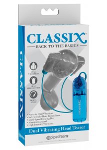 CLASSIX-NAKŁADKA NA PENISA 2 WIBROBULLETY NIEBIESKI