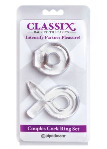 CLASSIX-2 PIERŚCIENIE NA PENISA Z STYMULATOREM ŁECHTACZKI