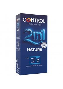CONTROL 2IN1 - PREZERWATYWA + PORCJA LUBRYKANTU 6 SZT