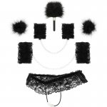 COQUETTE - 5-CZĘŚCIOWY KORONKOWY ZESTAW BONDAGE CZARNY