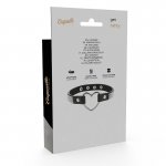 COQUETTE - SKÓRZANY WEGAŃSKI NASZYJNIK Z SERDUSZKIEM I DIAMENCIKAMI