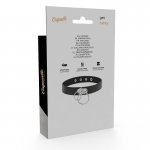 COQUETTE - SKÓRZANY WEGAŃSKI NASZYJNIK Z DWOMA PIERŚCIENIAMI CZARNY