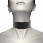 COQUETTE - SKÓRZANY WEGAŃSKI NASZYJNIK WIĄZANY CZARNY