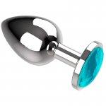 COQUETTE - SREBRNY KOREK ANALNY Z NIEBIESKIM KRYSZTAŁEM S 2,7X8CM