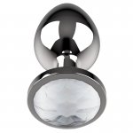 COQUETTE - SREBRNY KOREK ANALNY Z KRYSZTAŁEM M 3,5X8CM