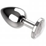 COQUETTE - SREBRNY KOREK ANALNY Z KRYSZTAŁEM M 3,5X8CM