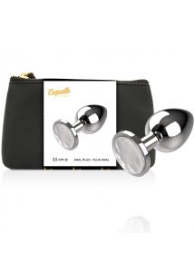 COQUETTE - SREBRNY KOREK ANALNY Z KRYSZTAŁEM M 3,5X8CM