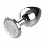 COQUETTE - SREBRNY KOREK ANALNY Z KRYSZTAŁEM M 3,5X8CM