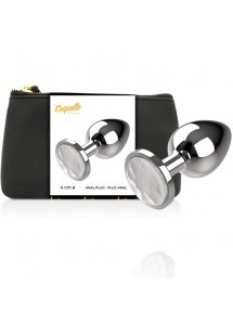 COQUETTE - SREBRNY KOREK ANALNY Z KRYSZTAŁEM L 4X9CM