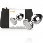 COQUETTE - SREBRNY KOREK ANALNY Z KRYSZTAŁEM L 4X9CM