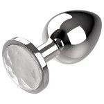 COQUETTE - SREBRNY KOREK ANALNY Z KRYSZTAŁEM L 4X9CM