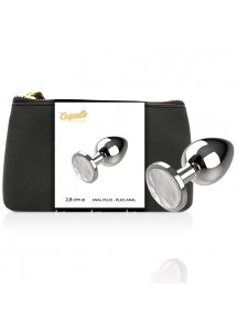 COQUETTE - SREBRNY KOREK ANALNY Z KRYSZTAŁEM S 2,7X8CM