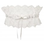 COTTELLI ACCESSOIRES - BIAŁA PODWIĄZKA Z HAFTEM