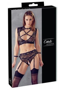 COTTELLI BONDAGE - SEKSOWNY KORONKOWY TOP I SPODENKI 