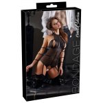 COTTELLI BONDAGE - SEKSOWNE CZARNE BODY Z PASKAMI BDSM