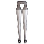 COTTELLI LEGWEAR - 2IN1 CZARNE GŁADKIE RAJSTOPY Z WYCIĘCIAMI