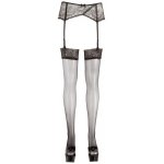 COTTELLI LEGWEAR - CZARNE POŃCZOCHY Z KORONKĄ 7CM