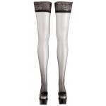 COTTELLI LEGWEAR - CZARNE POŃCZOCHY Z ELEGANCKĄ KORONKĄ