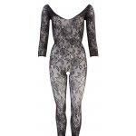 NO:XQSE - KOMBINEZON Z KORONKĄ 3/4 RAMIENIA OTWARTE KROCZE