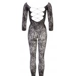 NO:XQSE - KOMBINEZON Z KORONKĄ 3/4 RAMIENIA OTWARTE KROCZE