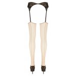 COTTELLI LEGWEAR - CIELISTE POŃCZOCHY DO PASKA Z OZDOBNYM SZWEM