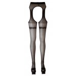 COTTELLI LEGWEAR - CZARNE RAJSTOPY Z PASKIEM I PODWIĄZKĄ