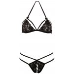 COTTELLI LINGERIE - SEKSOWNY KOMPLECIK KORONKOWE STRINGI I BIUSTONOSZ