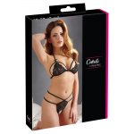 COTTELLI LINGERIE - SEKSOWNY KOMPLECIK KORONKOWE STRINGI I BIUSTONOSZ