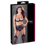 COTTELLI LINGERIE - 3-CZĘŚCIOWY ZESTAW BIUSTONOSZ STRINGI I PAS DO POŃCZOCH