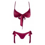 COTTELLI LINGERIE - BIUSTONOSZ I MAJTECZKI Z KOKARDKĄ DO WIĄZANIA CZERWONY