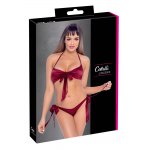 COTTELLI LINGERIE - BIUSTONOSZ I MAJTECZKI Z KOKARDKĄ DO WIĄZANIA CZERWONY
